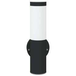 Applique murale extérieure 2 pcs en acier inoxydable noir IP44 