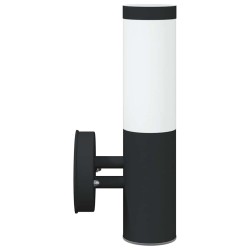 Applique murale extérieure 2 pcs en acier inoxydable noir IP44 