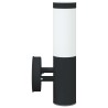 Applique murale extérieure 2 pcs en acier inoxydable noir IP44 