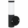 Applique murale extérieure 2 pcs en acier inoxydable noir IP44 