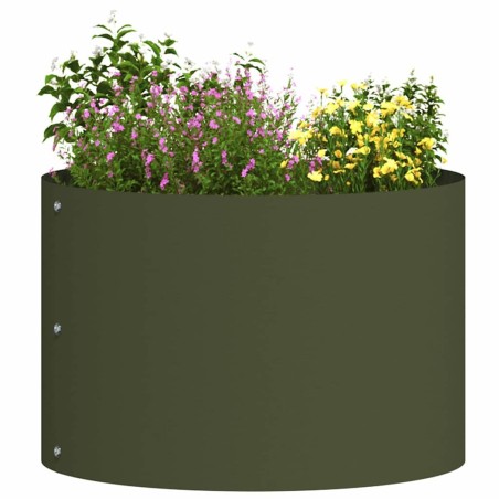 Pot en métal vert olive Vert olive Métal Moyen Jardinières 