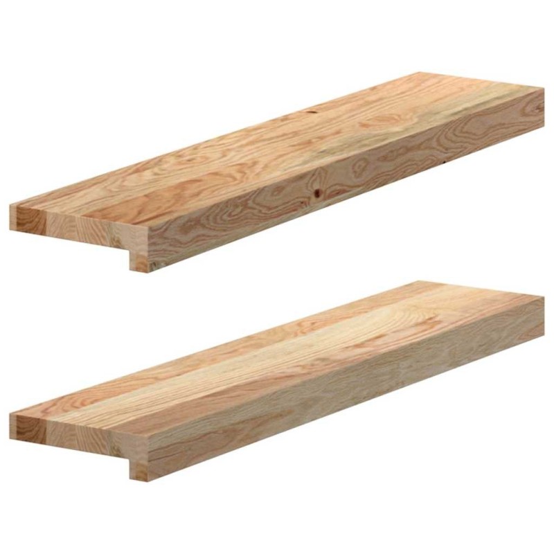 Appuis de fenêtre 2 pcs bois de chêne massif non traité 