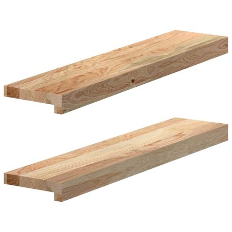 Appuis de fenêtre 2 pcs bois de chêne massif non traité 