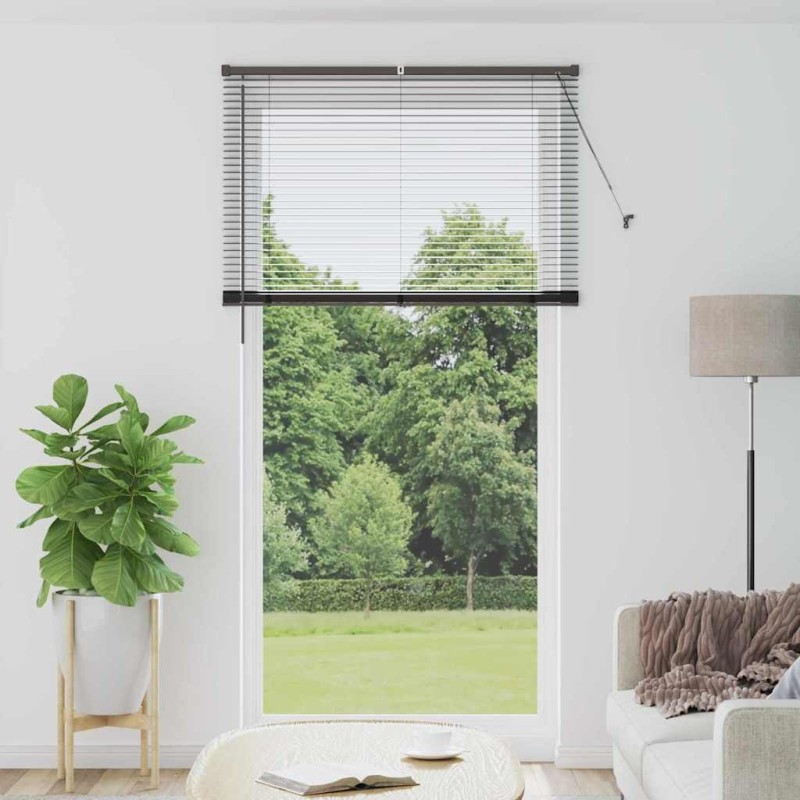 Store de Fenêtre avec des rideaux Autre Noir 110 x 220 cm Aluminium 