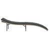Chaise longue et coussin gris clair 55x199x50 cm résine tressée 