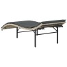 Chaise longue et coussin gris clair 55x199x50 cm résine tressée 