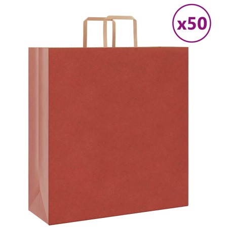Sacs en papier 50 pcs avec poignées rouge 45x17x48 cm 
