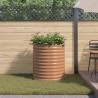 Lit de jardin surélevé marron avec aspect bois 80x80x81 cm en acier 