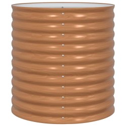 Lit de jardin surélevé marron avec aspect bois 80x80x81 cm en acier 