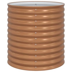 Lit de jardin surélevé marron avec aspect bois 80x80x81 cm en acier 
