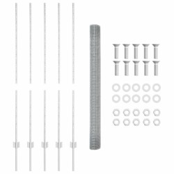 Clôture en fil soudé avec 10 U posts Argent 1,4x10 m Acier 