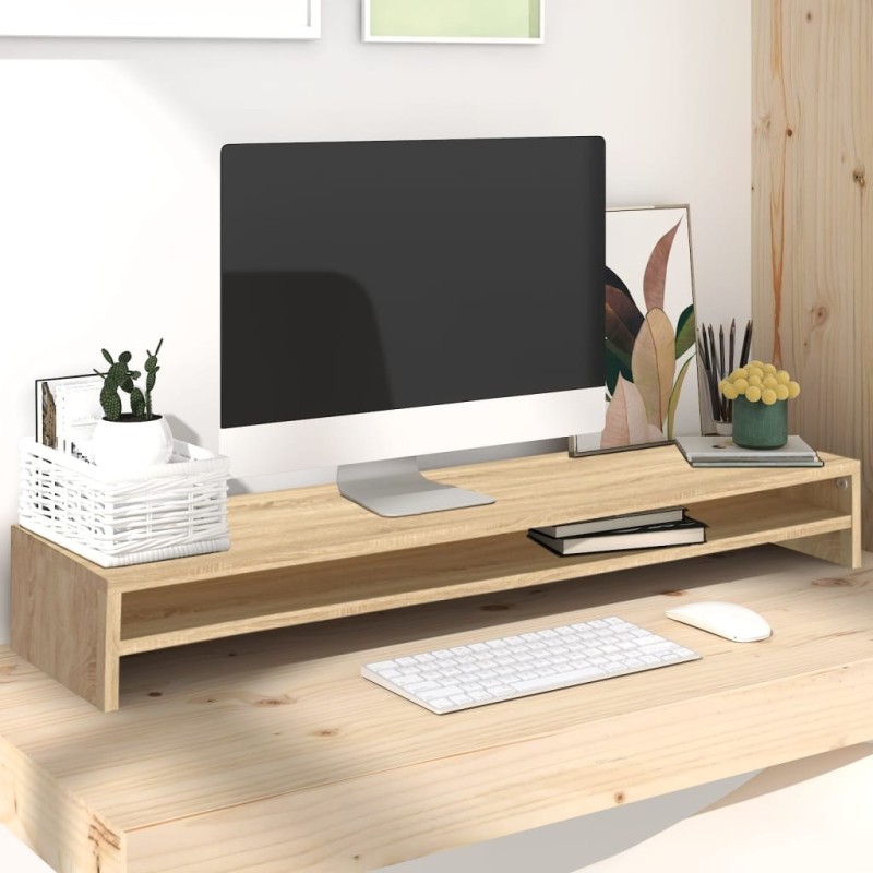 Support de moniteur Chêne Sonoma 100 x 24 x 13 cm Aggloméré 