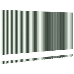 Tissu de Remplacement d'Auvent pour Cadre de 6x3.5 m Vert et Blanc 