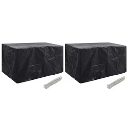 Housses de salon de jardin 2 pcs 8 œillets 180x70x90 cm 