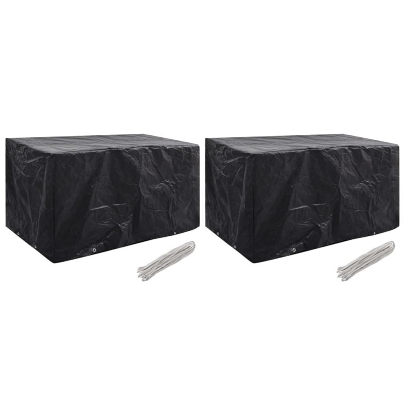 Housses de salon de jardin 2 pcs 8 œillets 180x70x90 cm Housses de salon de jardin 2 pcs 8 œillets 180x70x90 cm