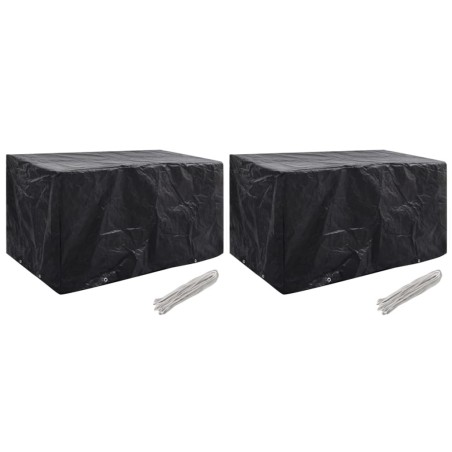 Housses de salon de jardin 2 pcs 8 œillets 180x70x90 cm 