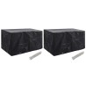 Housses de salon de jardin 2 pcs 8 œillets 180x70x90 cm 