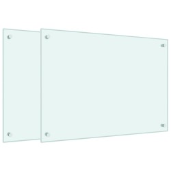 Dosserets de cuisine 2 pcs blanc 70x50 cm verre trempé 