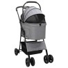 Poussette Pliante pour Animaux Réglable Gris 81 x 47 x 99 cm 