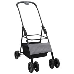 Poussette Pliante pour Animaux Réglable Gris 81 x 47 x 99 cm 