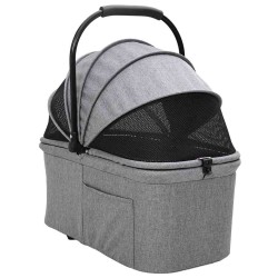 Poussette Pliante pour Animaux Réglable Gris 81 x 47 x 99 cm 