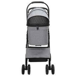 Poussette Pliante pour Animaux Réglable Gris 81 x 47 x 99 cm 