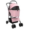 Poussette Pliante pour Animaux Réglable Rose 81 x 47 x 99 cm 