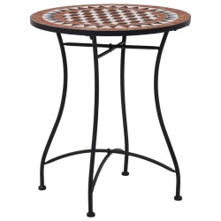 Table de bistro mosaïque Marron 60 cm Céramique 