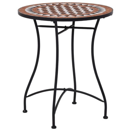 Table de bistro mosaïque Marron 60 cm Céramique 