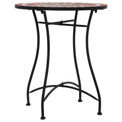 Table de bistro mosaïque Marron 60 cm Céramique 