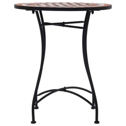 Table de bistro mosaïque Marron 60 cm Céramique 