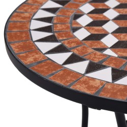 Table de bistro mosaïque Marron 60 cm Céramique 
