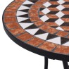 Table de bistro mosaïque Marron 60 cm Céramique 
