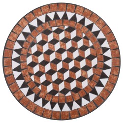 Table de bistro mosaïque Marron 60 cm Céramique 