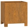 Jardinière avec pieds Rouillé 32x30x33 cm Acier corten 