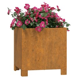 Jardinière avec pieds Rouillé 32x30x33 cm Acier corten 