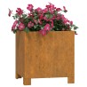 Jardinière avec pieds Rouillé 32x30x33 cm Acier corten 
