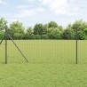 Clôture Euro avec 7 poteaux, 1 x 10 m, en acier galvanisé gris. 