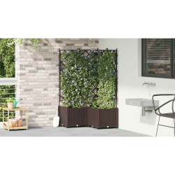 Jardinière de Jardin avec Treillis 3 pcs Brun 80x80x143 cm 