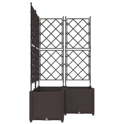Jardinière de Jardin avec Treillis 3 pcs Brun 80x80x143 cm 