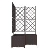 Jardinière de Jardin avec Treillis 3 pcs Brun 80x80x143 cm 