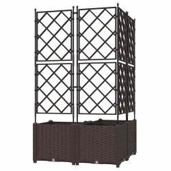 Jardinière de Jardin avec Treillis 3 pcs Brun 80x80x143 cm 