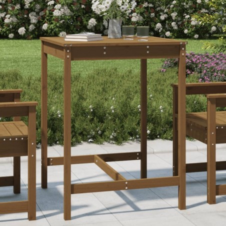 Table de jardin marron miel 82,5x82,5x110 cm bois massif de pin 