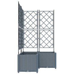 Jardinière avec treillis 3 pcs Gris clair 80x80x143 cm 