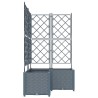 Jardinière avec treillis 3 pcs Gris clair 80x80x143 cm 