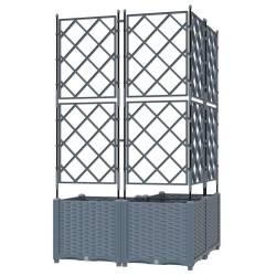 Jardinière avec treillis 3 pcs Gris clair 80x80x143 cm 
