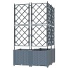 Jardinière avec treillis 3 pcs Gris clair 80x80x143 cm 