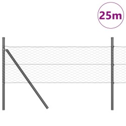 Ensemble de Clôture Lot de 2 Gris Métal 25 x 0,5 m Résistant 