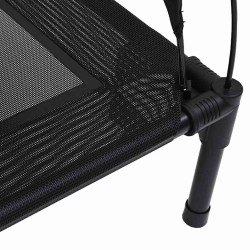 Lit pour chien surélevé avec toit amovible Noir L Acier 