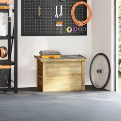Coffre de rangement 44x80x57 cm en bois imprégné de pin 